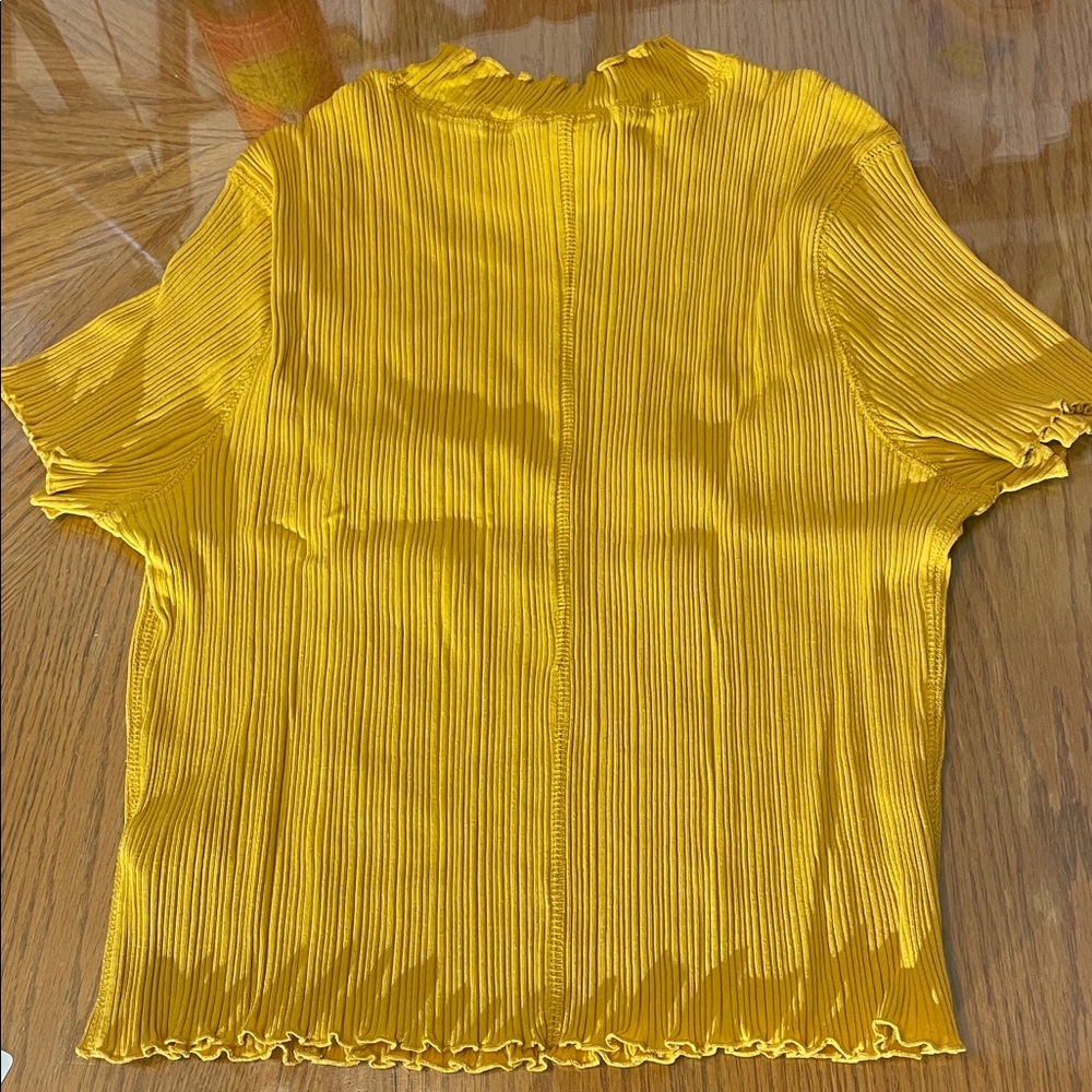 Wild Fable Mustard Ribbed Short Sleeve Tee - Picture 12 of 13